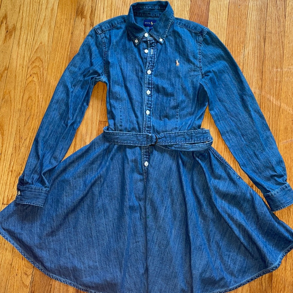 Ralph Lauren Girls Denim Dress size 14